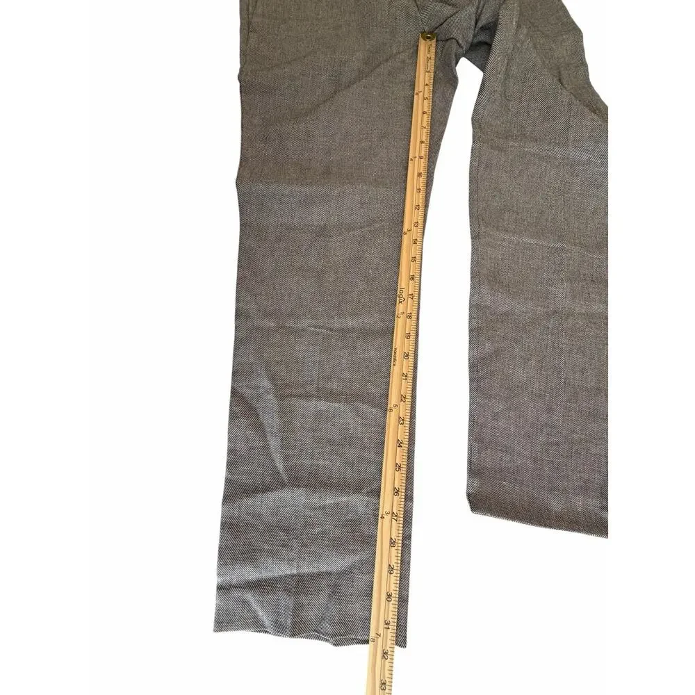 J.Crew Ludlow Slim Gray Herringbone Cotton Linen Dress Pants 36x32 NWT Preppy